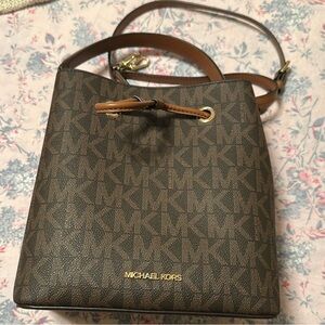 Michael Kors Monogram Crossbody Bag in Brown
